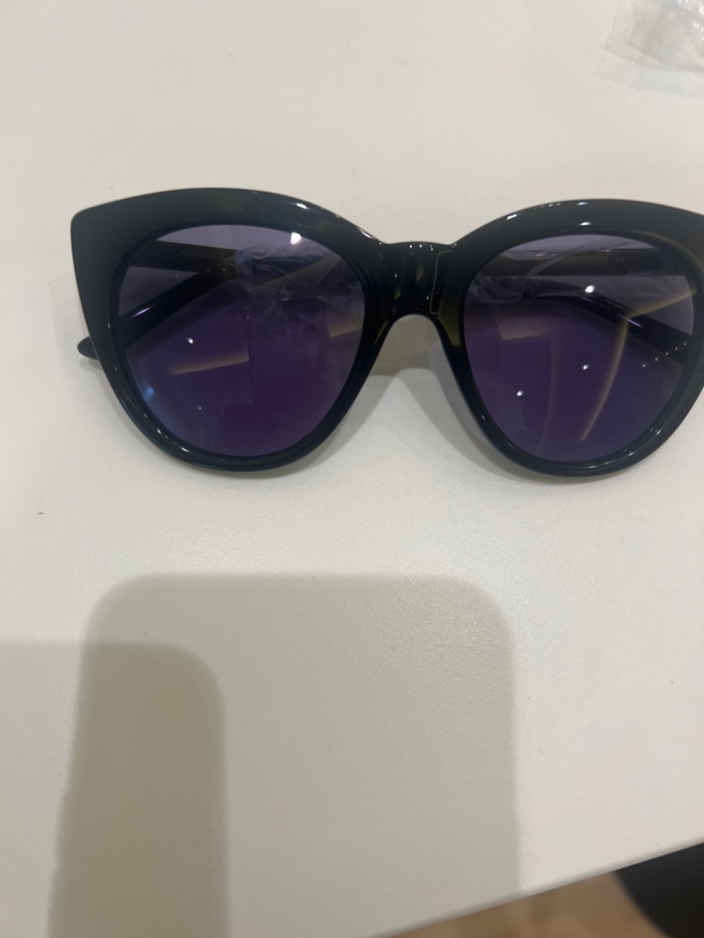 Kendall & Kylie Black Cat-Eye Sunglasses with Purple Lenses